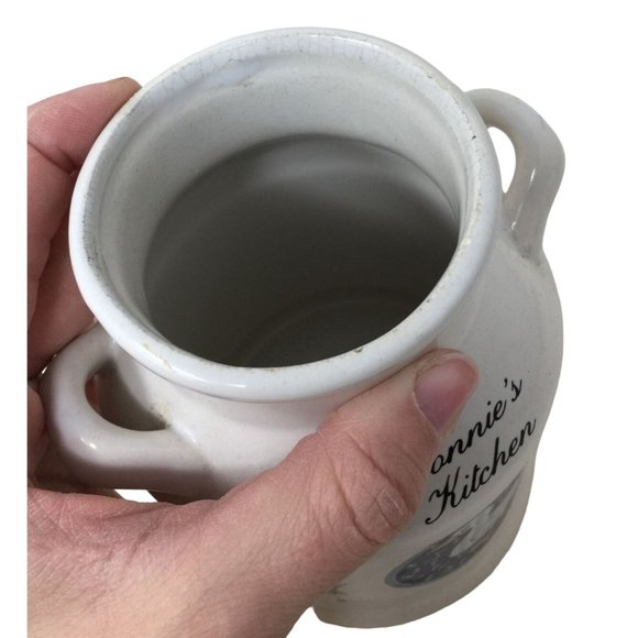 Vintage Ceramic Country Style Kitchen Utensil Holder says "Connie's Kitchen" - Picture 8 of 13